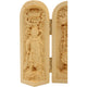 Coffret de 3 statuettes artisanales en bois - Bodhisattva Guanyin, Guan Yu et Skanda Statues Bouddha Artisan d'Asie