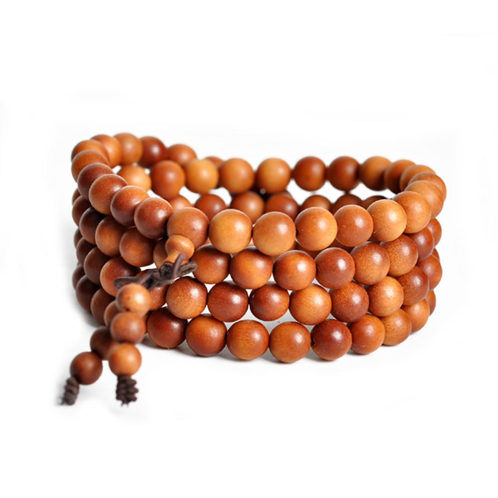 Mala necklace in brown sandalwood