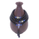 Collier mala en pierre d'obsidienne, lapis lazuli et argent tibétain Colliers Malas Artisan d'Asie