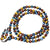 Necklace mala in red, yellow and blue tiger eye stone
