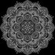 Mandala à colorier Coloriage Adulte Artisan d'Asie Mandala sur fond noir