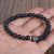 Mala bracelet in Black Tourmaline and Lava Stone