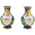 Pair of large Chinese vases in partitioned 2 - Flowers