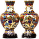 Paire de vases chinois en cloisonné – Dragon et Phénix Cloisonné Chinois Artisan d'Asie