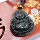 Pendentif Bouddha Maitreya en Obsidienne Noire Pendentifs & Amulettes Artisan d'Asie