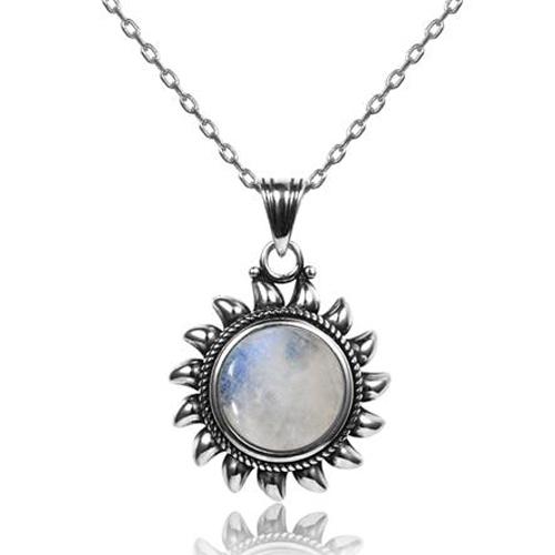 Sun pendant in Moonstone and Silver S925