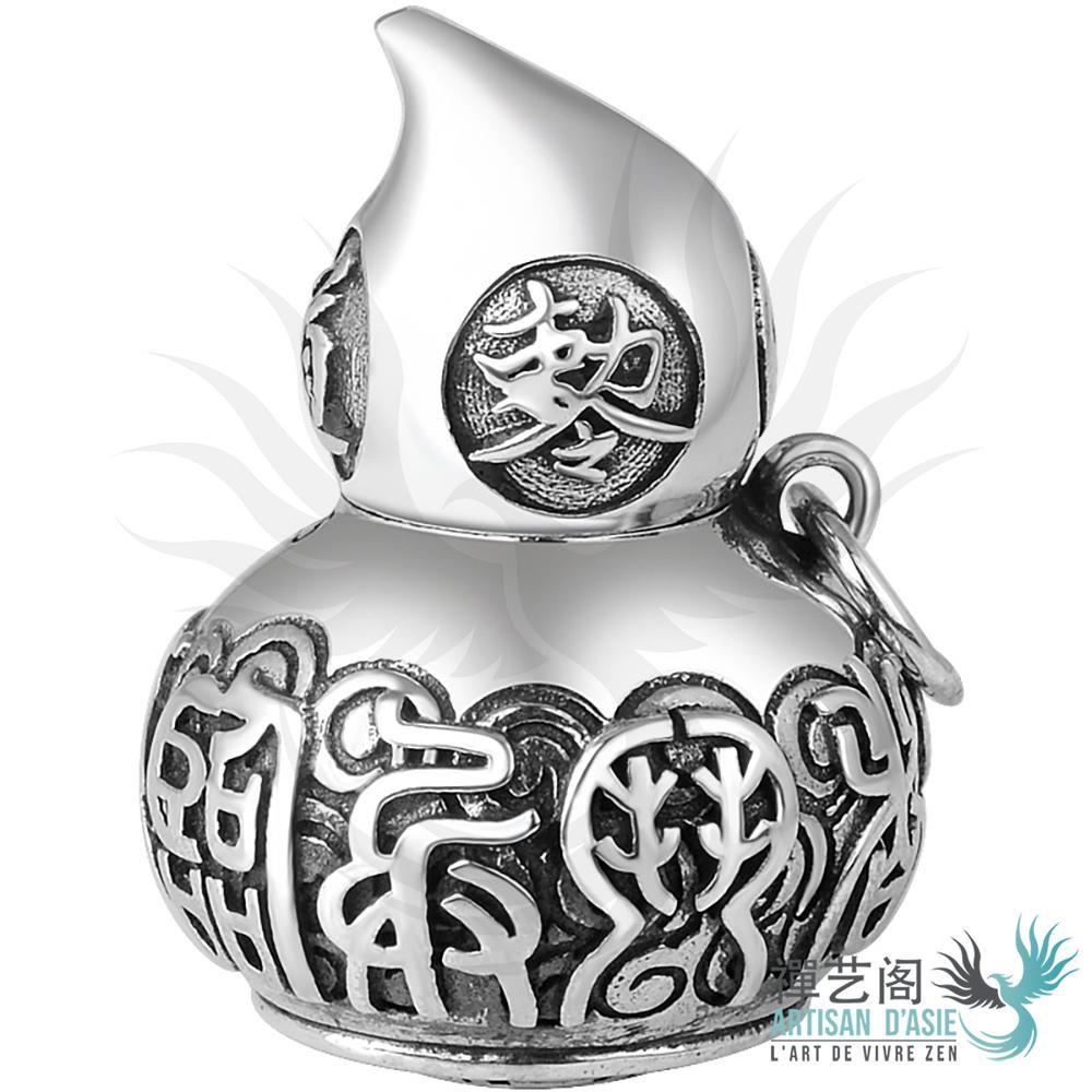 Pendentif Wu Lou Feng Shui en Argent Massif S925 Pendentifs & Amulettes Artisan d'Asie 