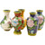 Set of 5 small Chinese vases in partitioned