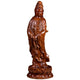 Statue Bodhisattva Guanyin debout en bois de santal noir ou bois de padouk Statues Bouddha Artisan d'Asie