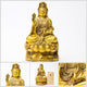 Statue Bodhisattva Guanyin en cuivre jaune Statues Bouddha Artisan d'Asie
