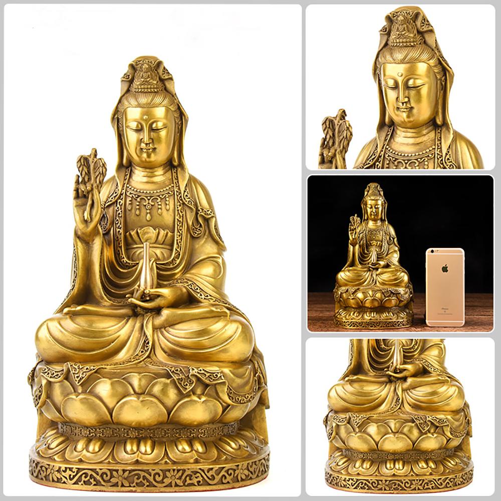 Bodhisattva Guanyin statue in yellow copper