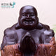 Statue Bouddha rieur Maitreya en bois de santal noir ou bois de padouk Statues Bouddha Artisan d'Asie