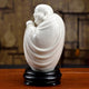 Statue Bouddha rieur Maitreya en céramique blanche Statues Bouddha Artisan d'Asie