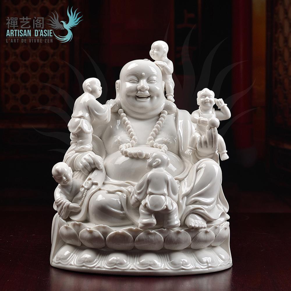 Ceramic Maitreya Laughing Buddha Statue