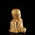 Statue de moine en bois de buis Statues Bouddha Artisan d'Asie Moine mains sur le genou 