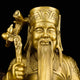 Statue dieu de la fortune Caishen en cuivre jaune Statues Asiatiques Artisan d'Asie
