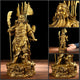 Statue Guanyu en cuivre jaune Statues Asiatiques Artisan d'Asie L - 30.5 cm