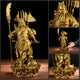 Statue Guanyu en cuivre jaune Statues Asiatiques Artisan d'Asie XL - 36.5 cm