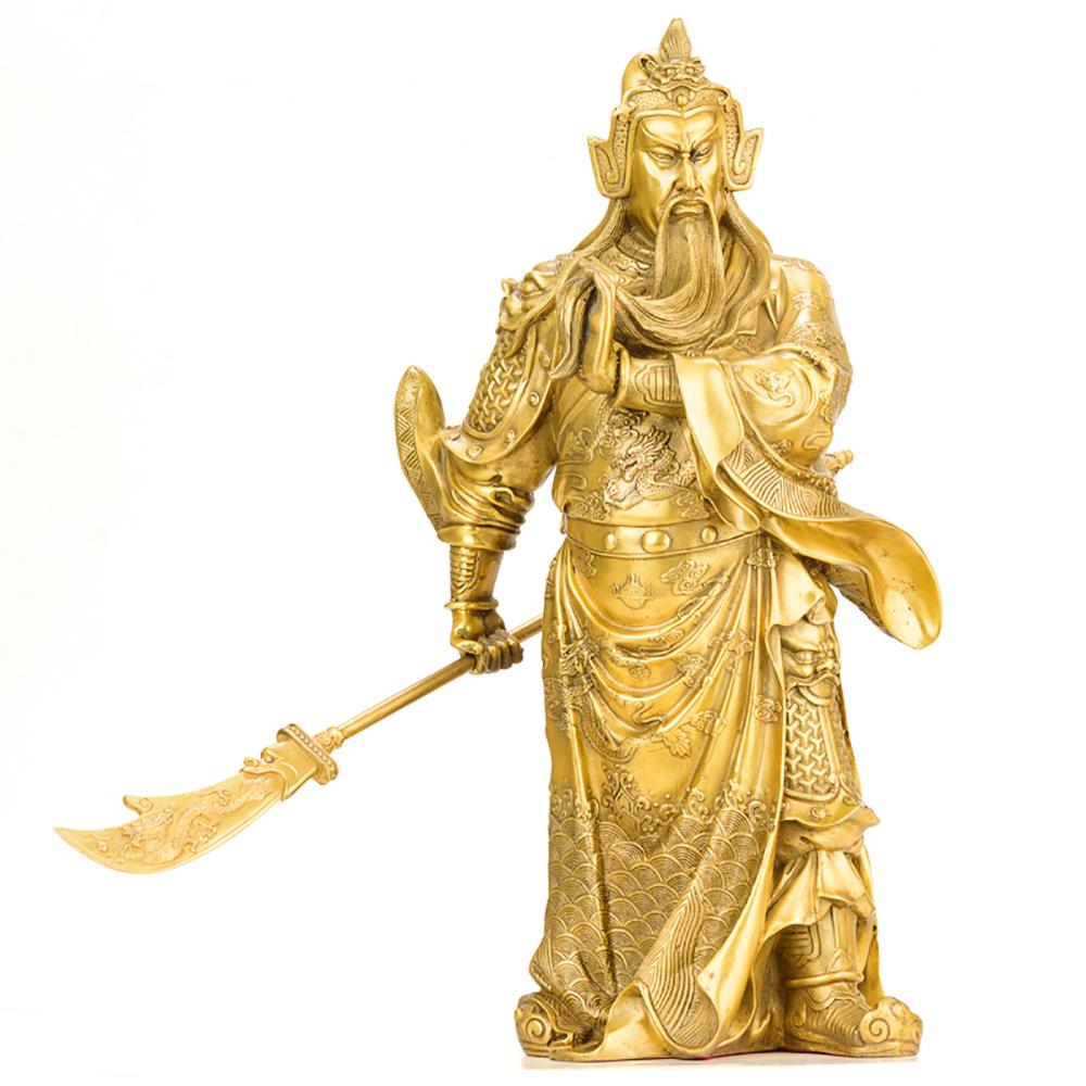 Guanyu warrior statue in copper or yellow copper